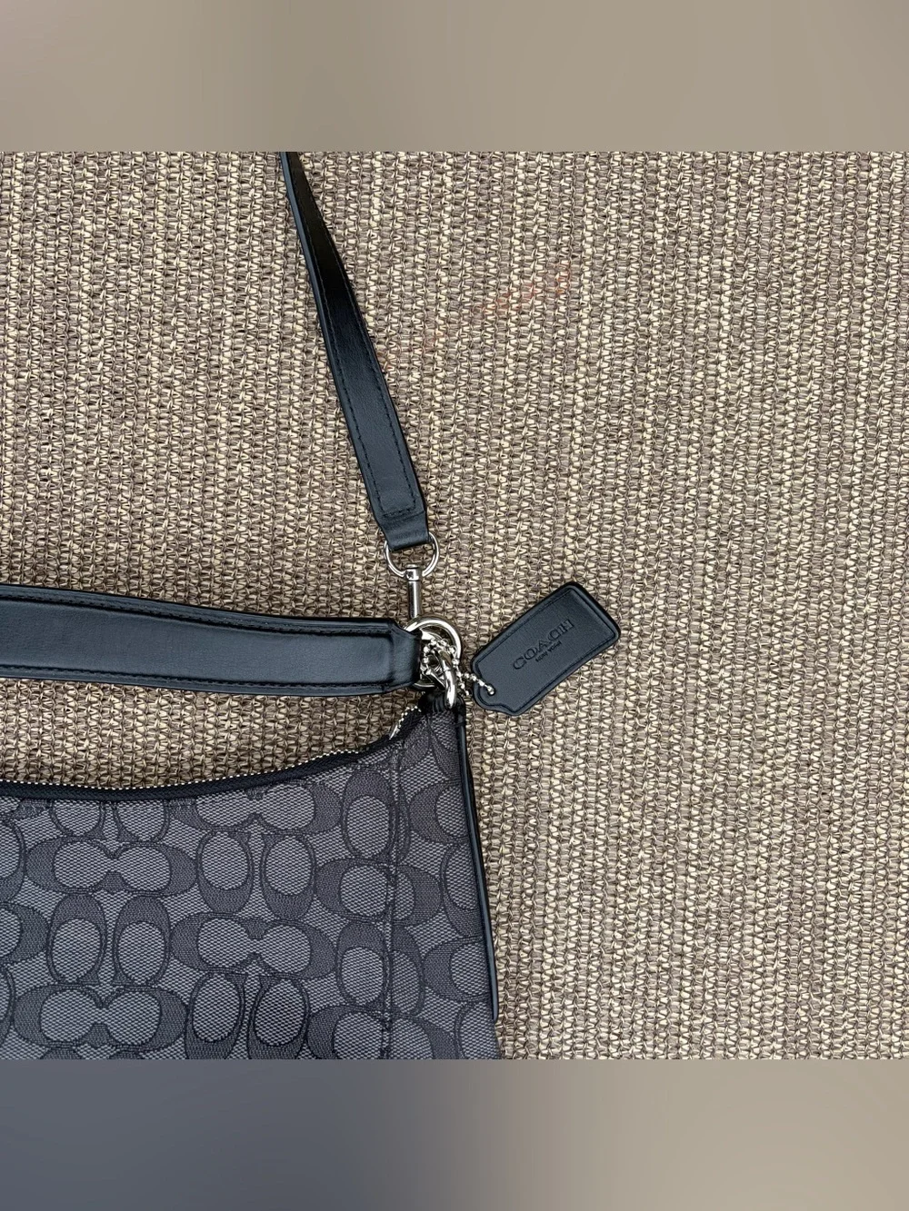 Coach Outline Signature Celeste Convertible Hobo Bag - Black Smoke